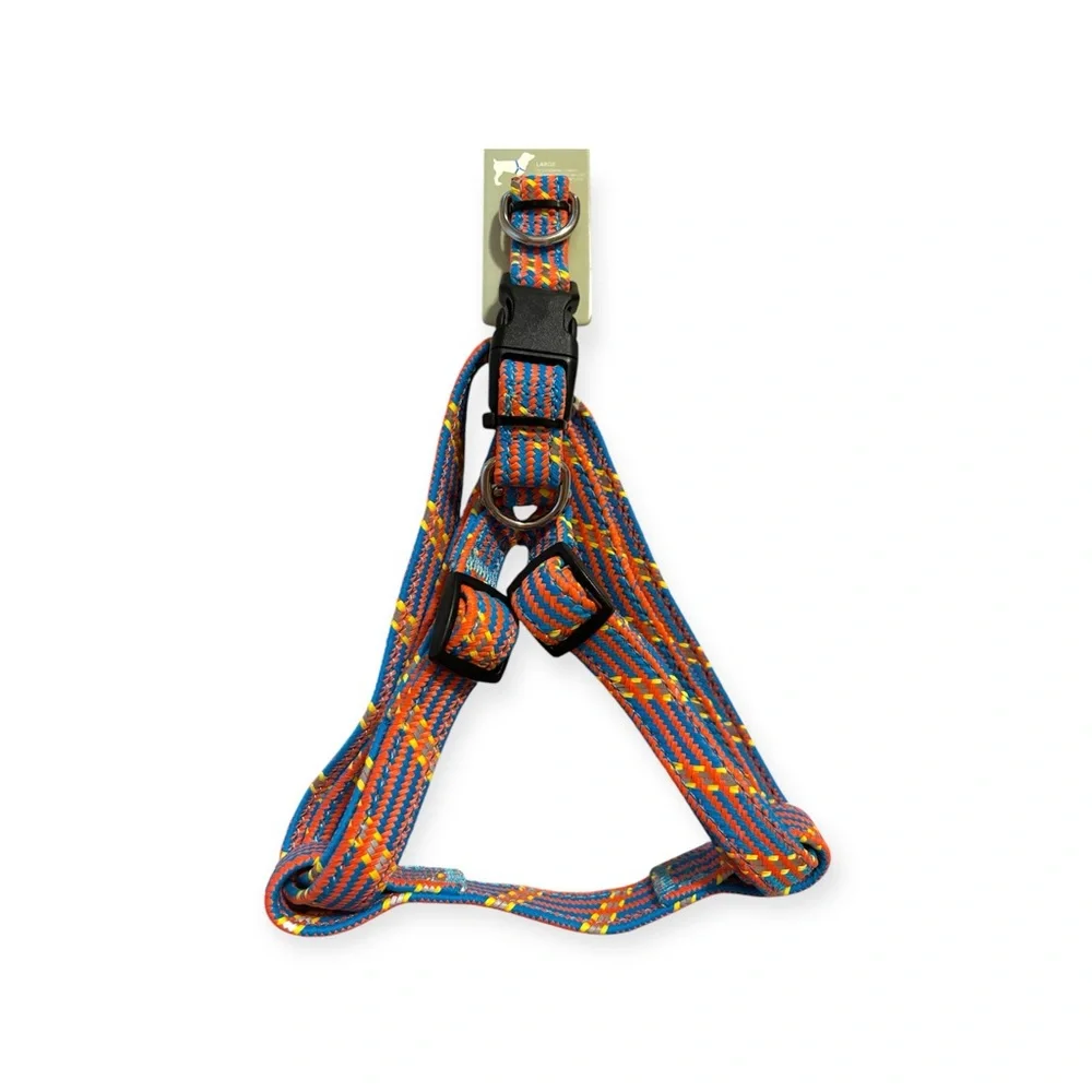 Lake & Trail Step Dog Harness Multicolor Pinks Blues Yellow Large 21-29in New